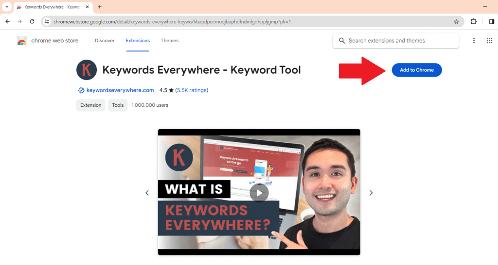 Install the Keywords Everywhere extension