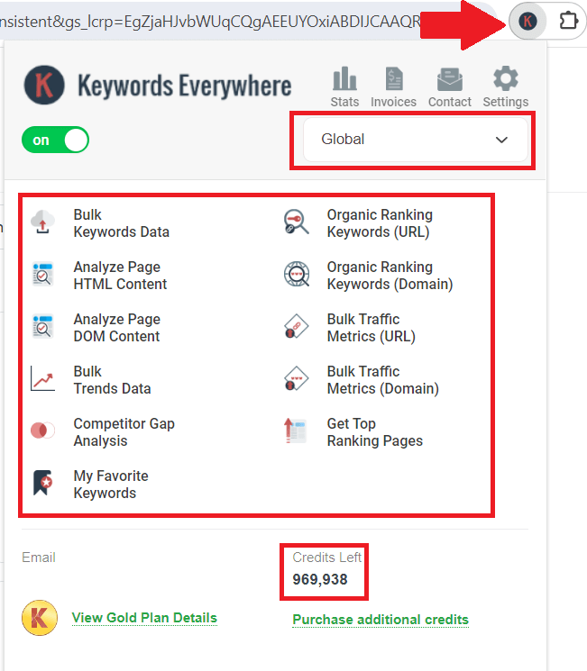 Keywords Everywhere Features