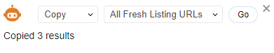 Copy all fresh listing URLs