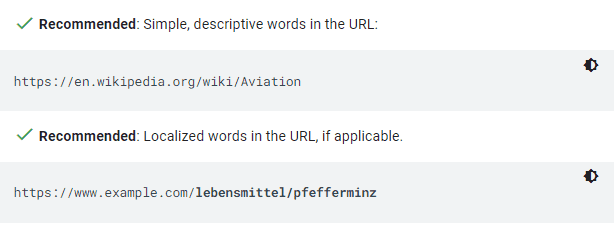 Google’s URL recommendations 