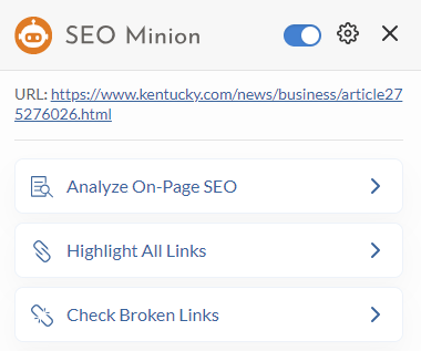 SEO Minion Check Broken Links 
