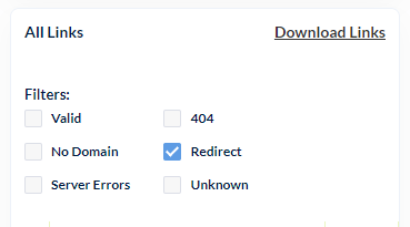 Show redirects only 