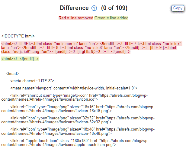 Viewing only the difference table 