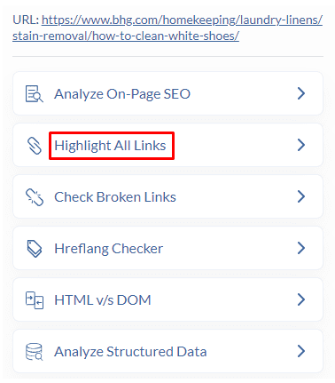 Highlight all links 