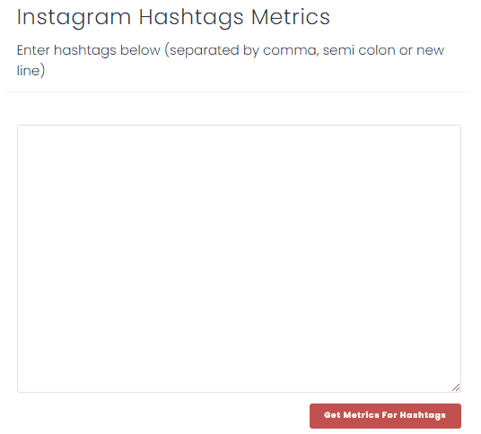 Instagram Hashtags metrics 