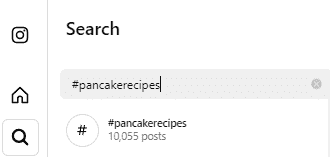 Search by hashtag on Instagram 
