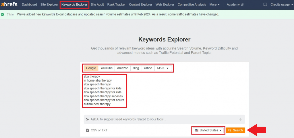 ahrefs Keywords Explorer