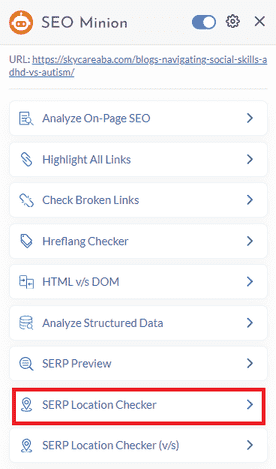 SERP Location Checker