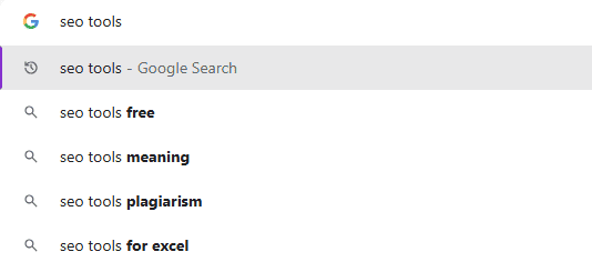 Google Suggest keywords for SEO tools