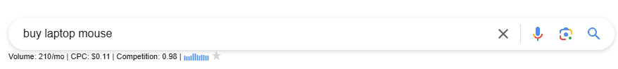 Keyword search volume and CPC data for buy laptop mouse
