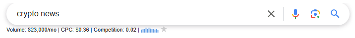 Searching cryptonews on Google