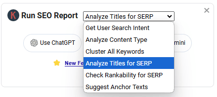 Analyze titles for SERP using Keywords Everywhere