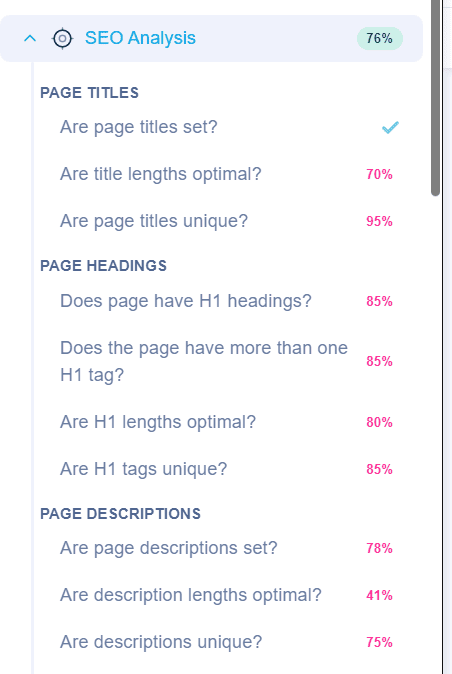 Improve page title and meta description with SEO Checker