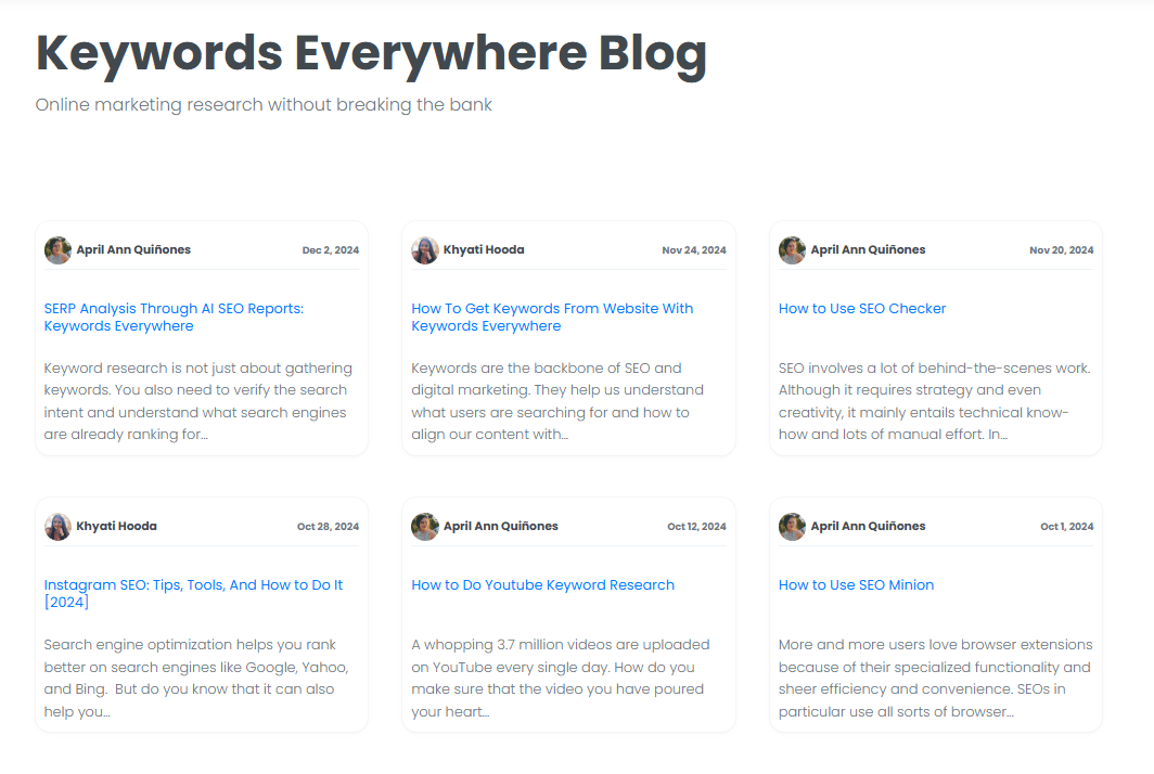 Keywords Everywhere Blog