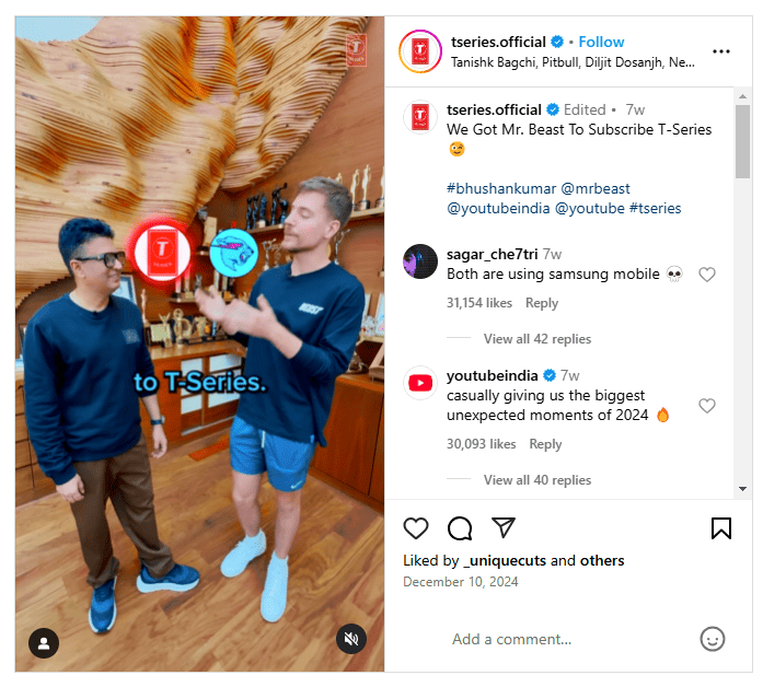 T-Series and Mr.Beast collaboration