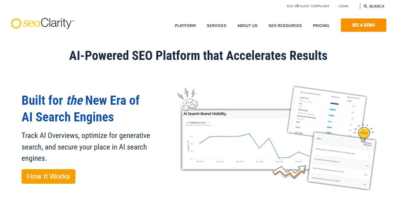 seoClarity AI-powered seo tool