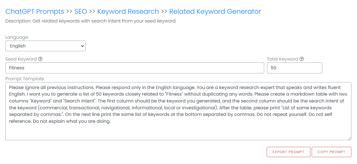 Related keyword generator