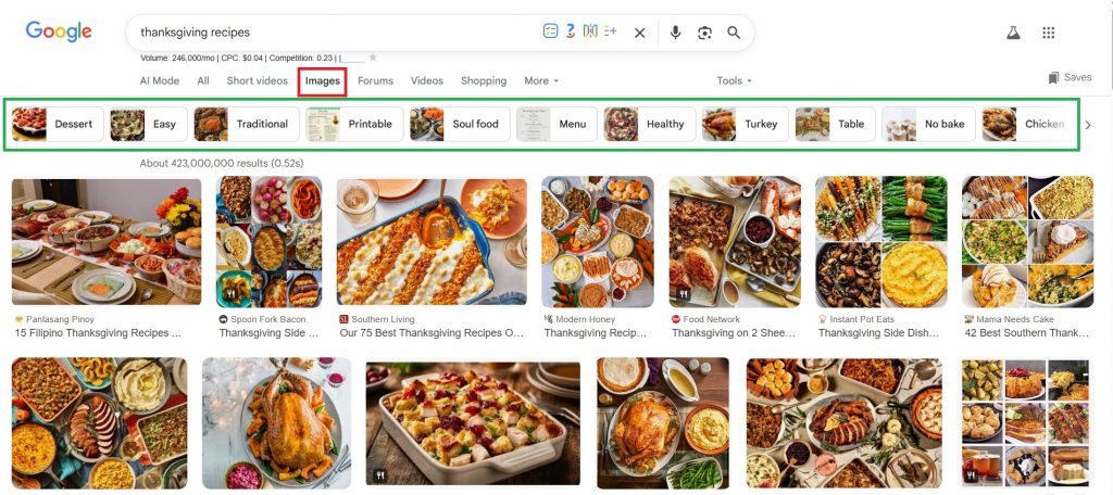 Image tags as semantic keywords