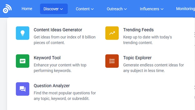 Buzzsumo Discover section