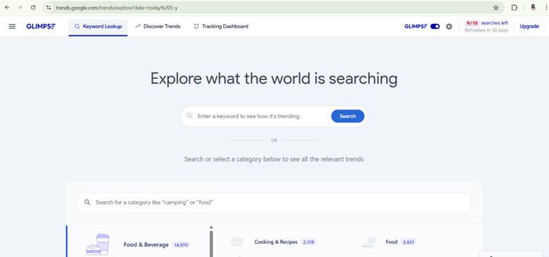 Glimpse Keyword Lookup