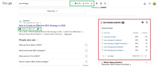 Keyword Surfer Browser Extension