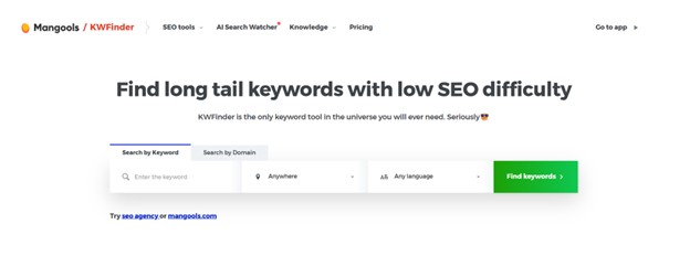 Mangools as a Keyword Tool alternative