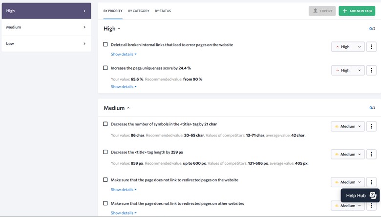 SE Ranking On-page Audit Tool