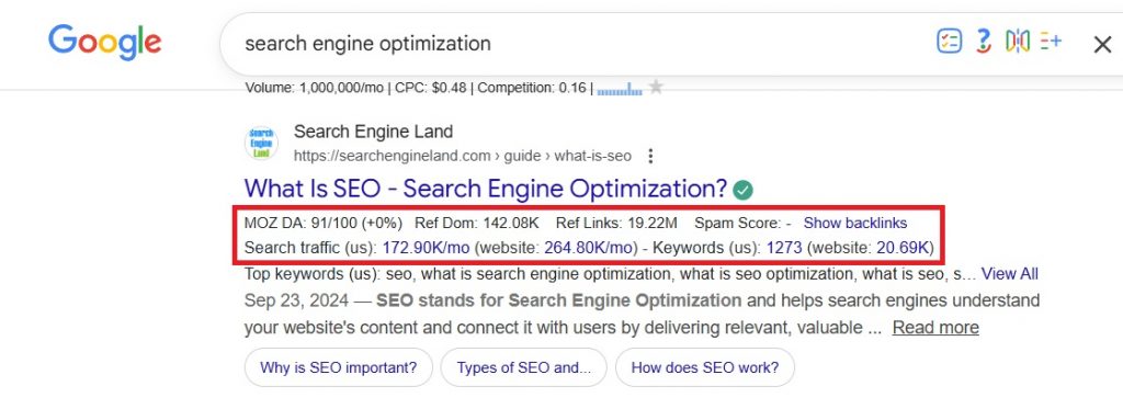 Keywords Everywhere Mozbar