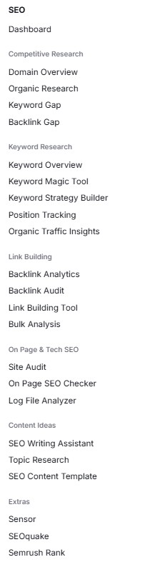 Semrush SEO Dashboard