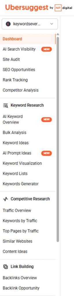 Ubersuggest Features
