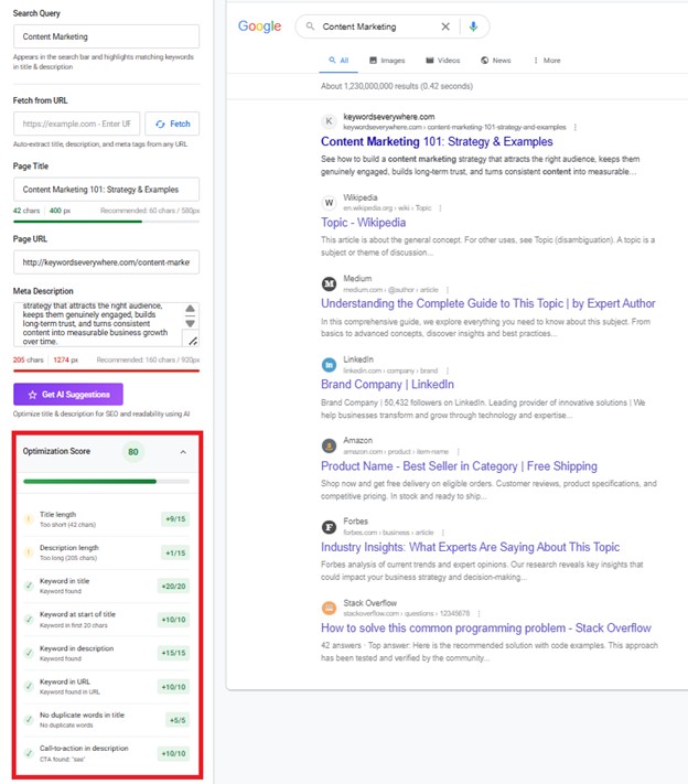 Google SERP preview tool