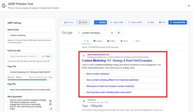 SERP Preview Tool