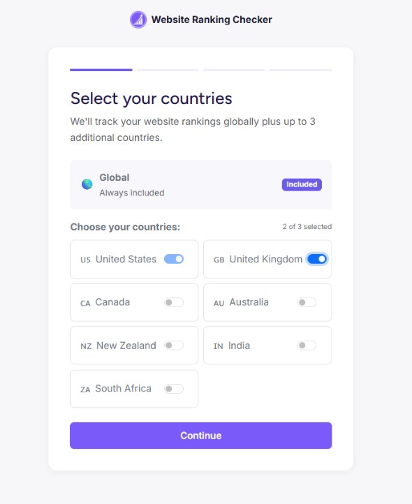 Website Ranking Checker Signup