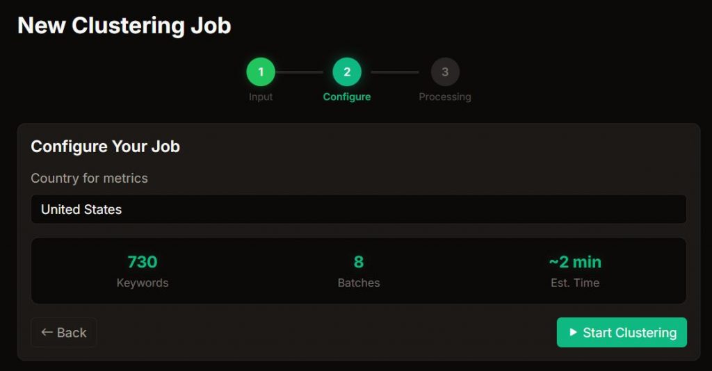 Free keyword clustering tool