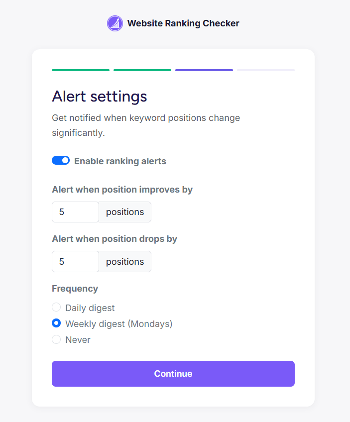 Website Ranking Checker Alerts