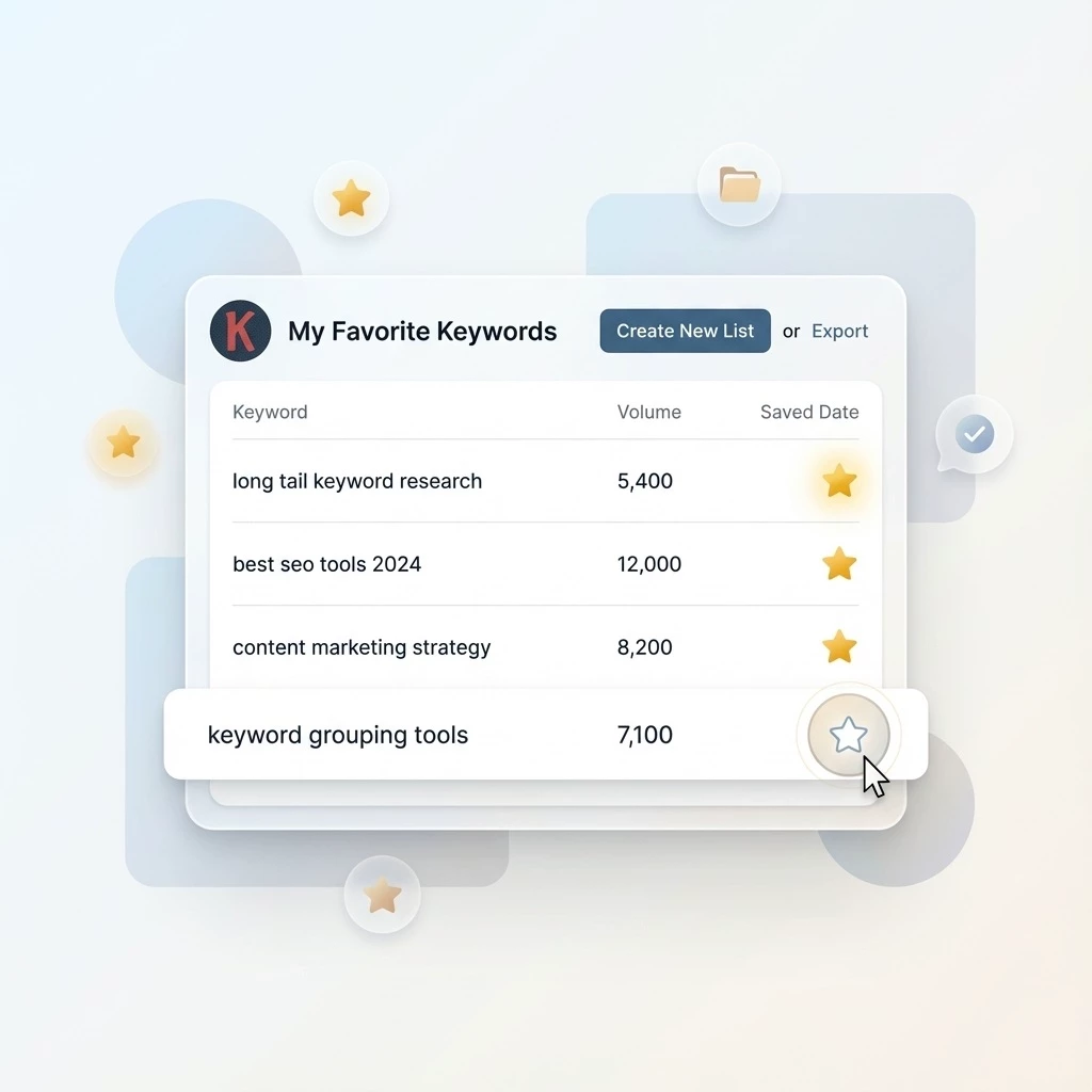 Save and Organize Keywords UI