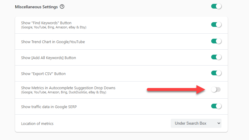 Disable Search widgets