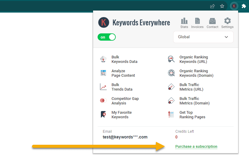 Keywords Everywhere Purchase Plan