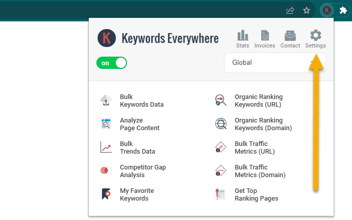 Keywords Everywhere Setup API Key
