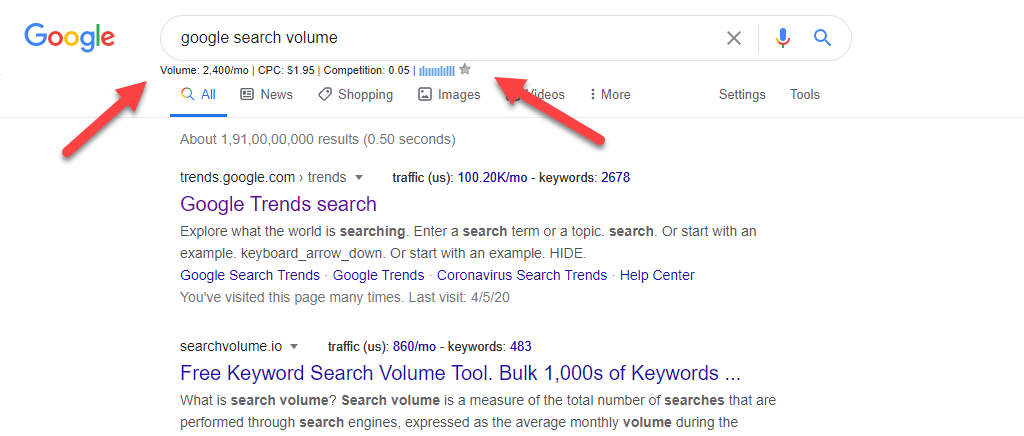 how to search a page for key words chrome