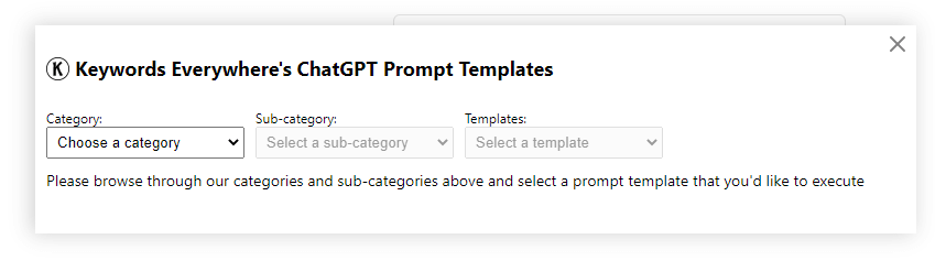 ChatGPT Templates Popup