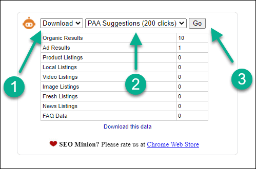 SEO Minion SERP Widget