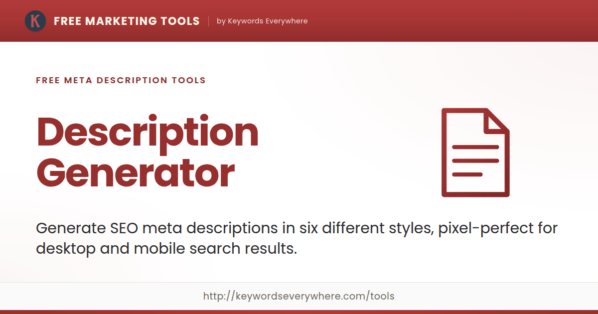 Description Generator - Free Meta Description Tools